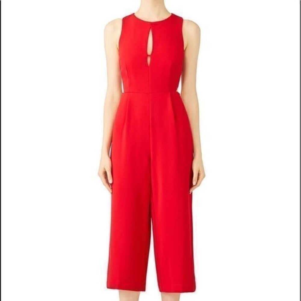 Greylin red artemis cropped jumpsuit